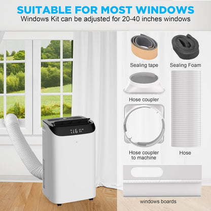 Portable Air Conditioners with Remote Control, 3-in-1 Free Standing Cooling AC Unit with Fan & Dehumidifier, Cools Room up to 700 sq.ft, Smart/Sleep Mode,3 Speed,Auto Swing,24H Timer